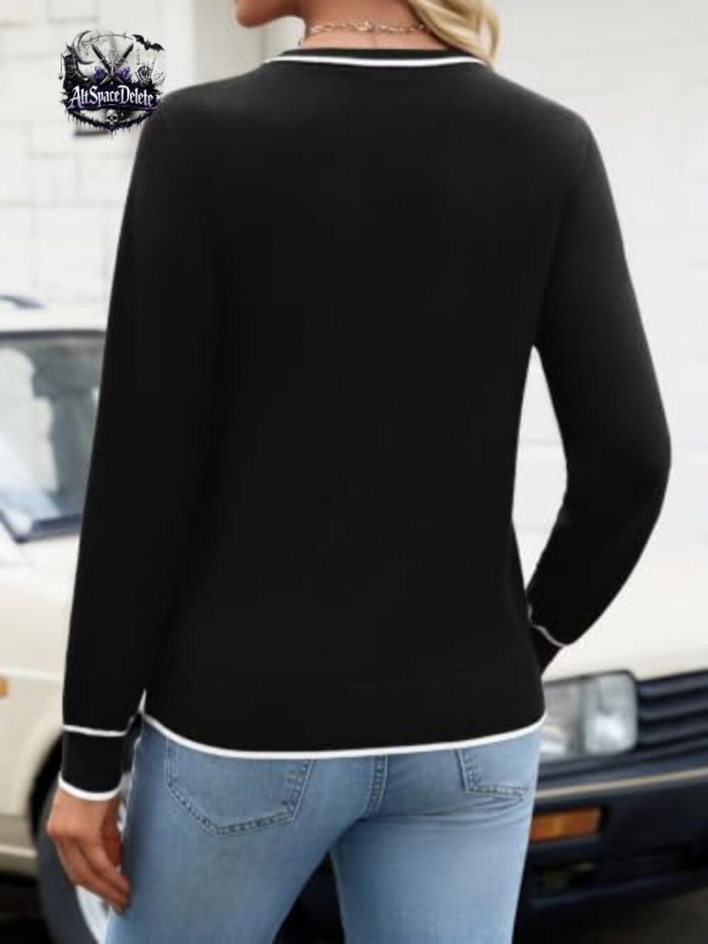 Soft Knit Color Block Crew Neck Pullover Sweater Loose Fit Fall Winter - Picture 3 of 6